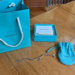 Return to Tiffany Heart Tag Bead Bracelet in Silver